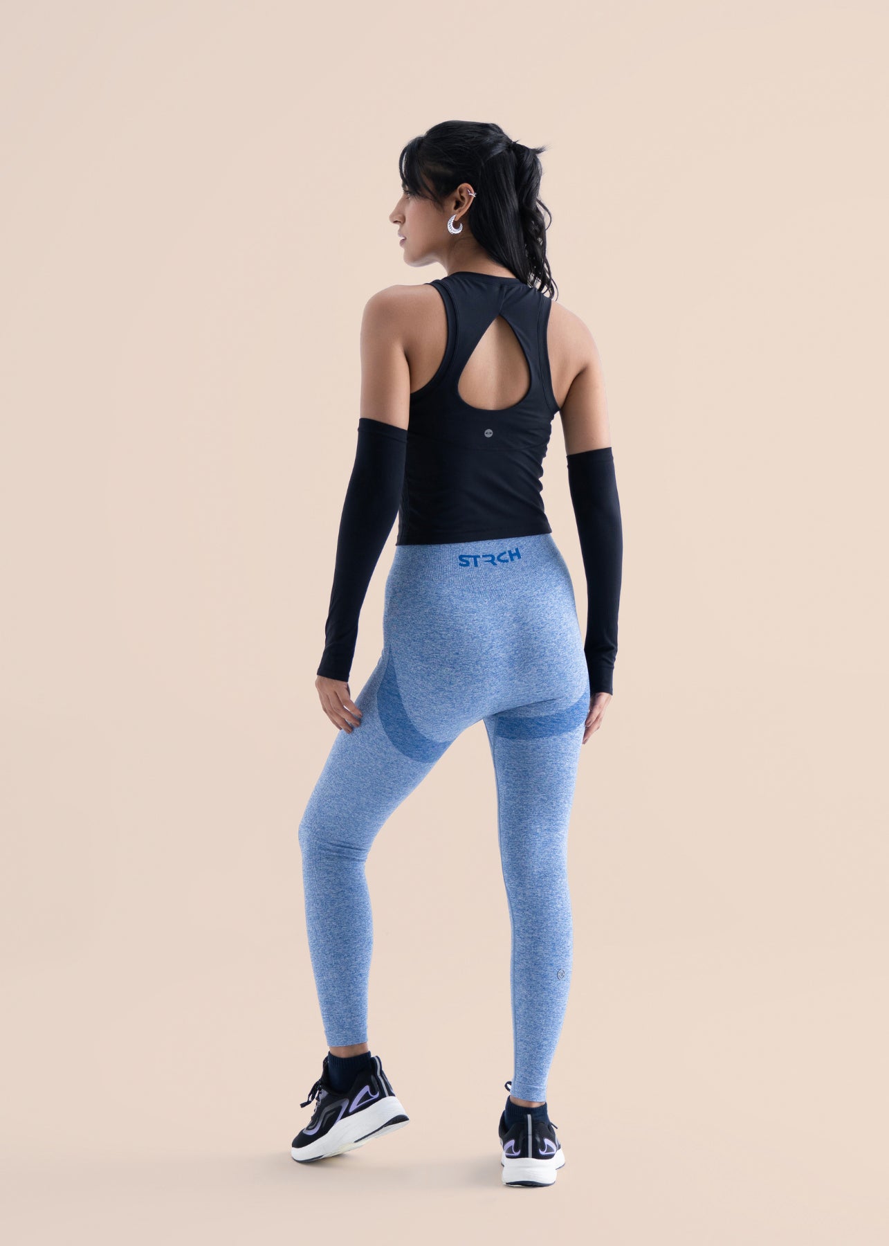 Women Seamless Workout Leggings - Majestic Blue - 9