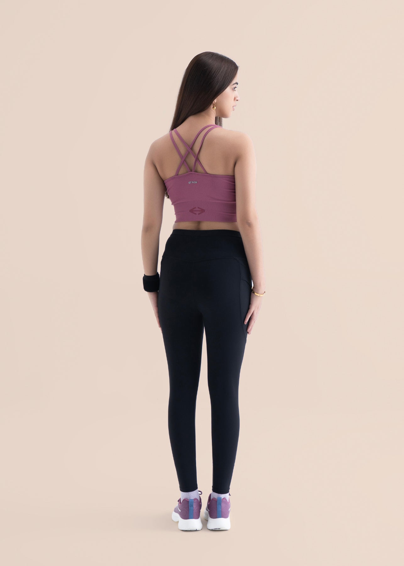 Seamless open Back Sports Bra - Hawthorn Rose - 3