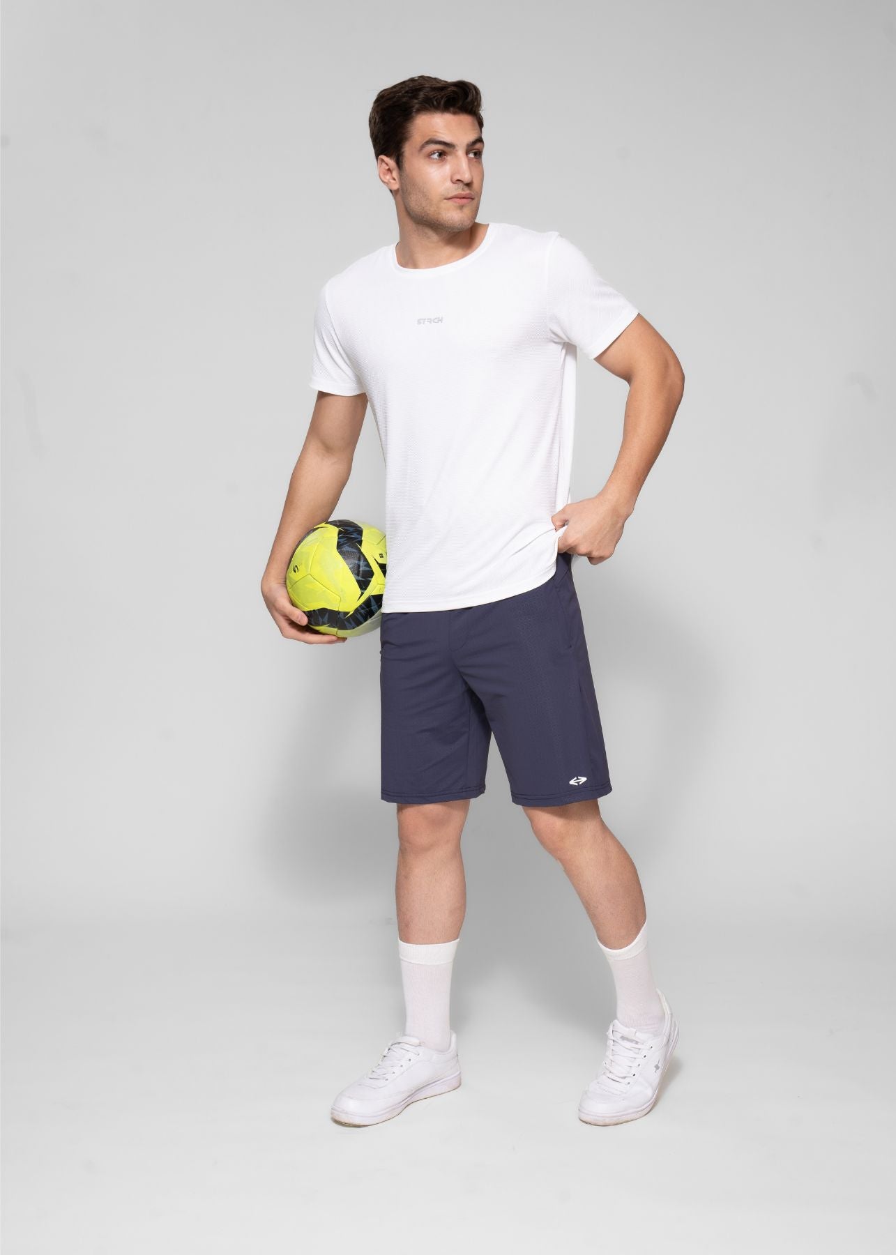 Men Active Workout Shorts Navy Blue - 5