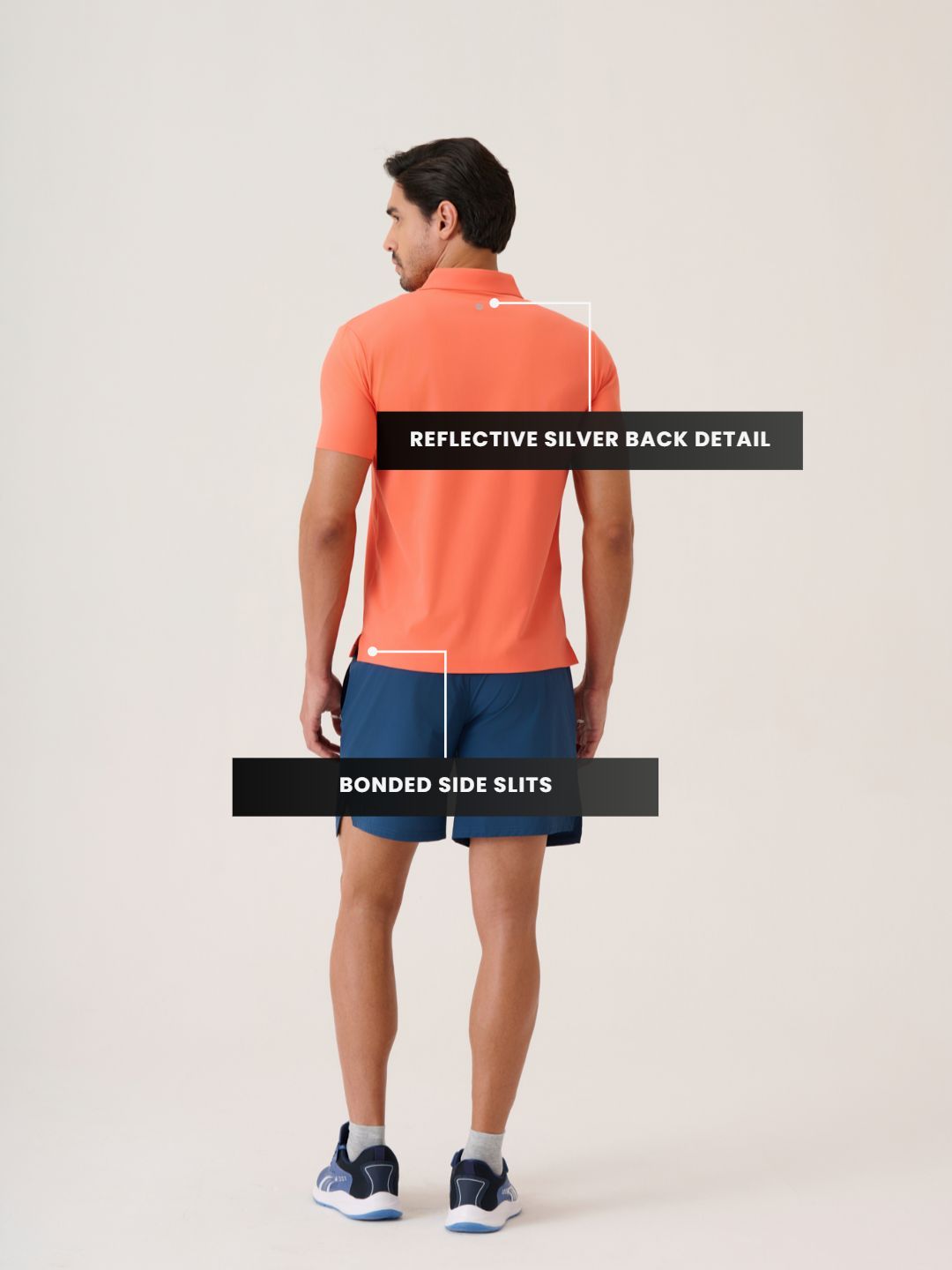 Men Cross-Court Polo 
- Coral