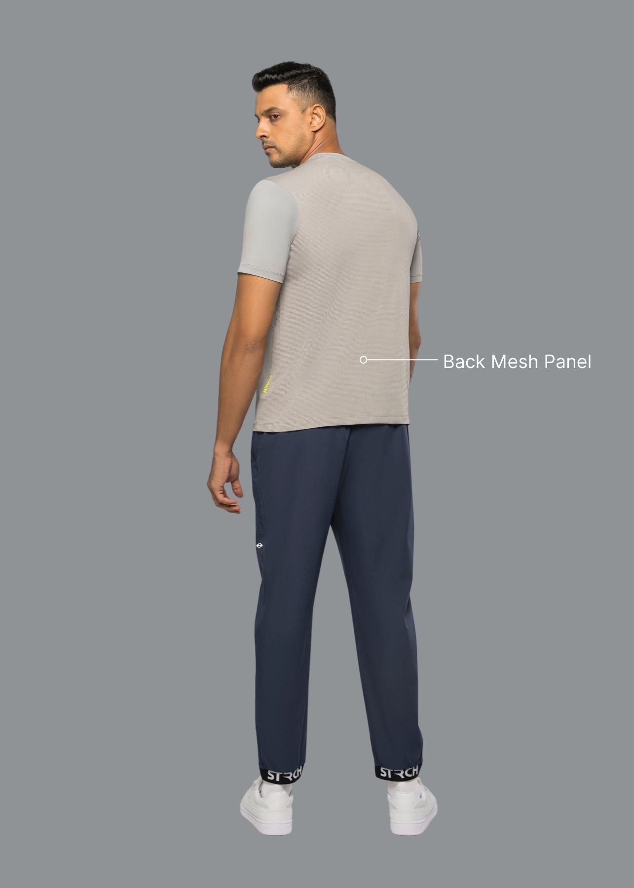 Men 4 Way Stretch Training Tee Grey - 2