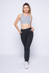 Women Cross Back Active Bra Grey - 1