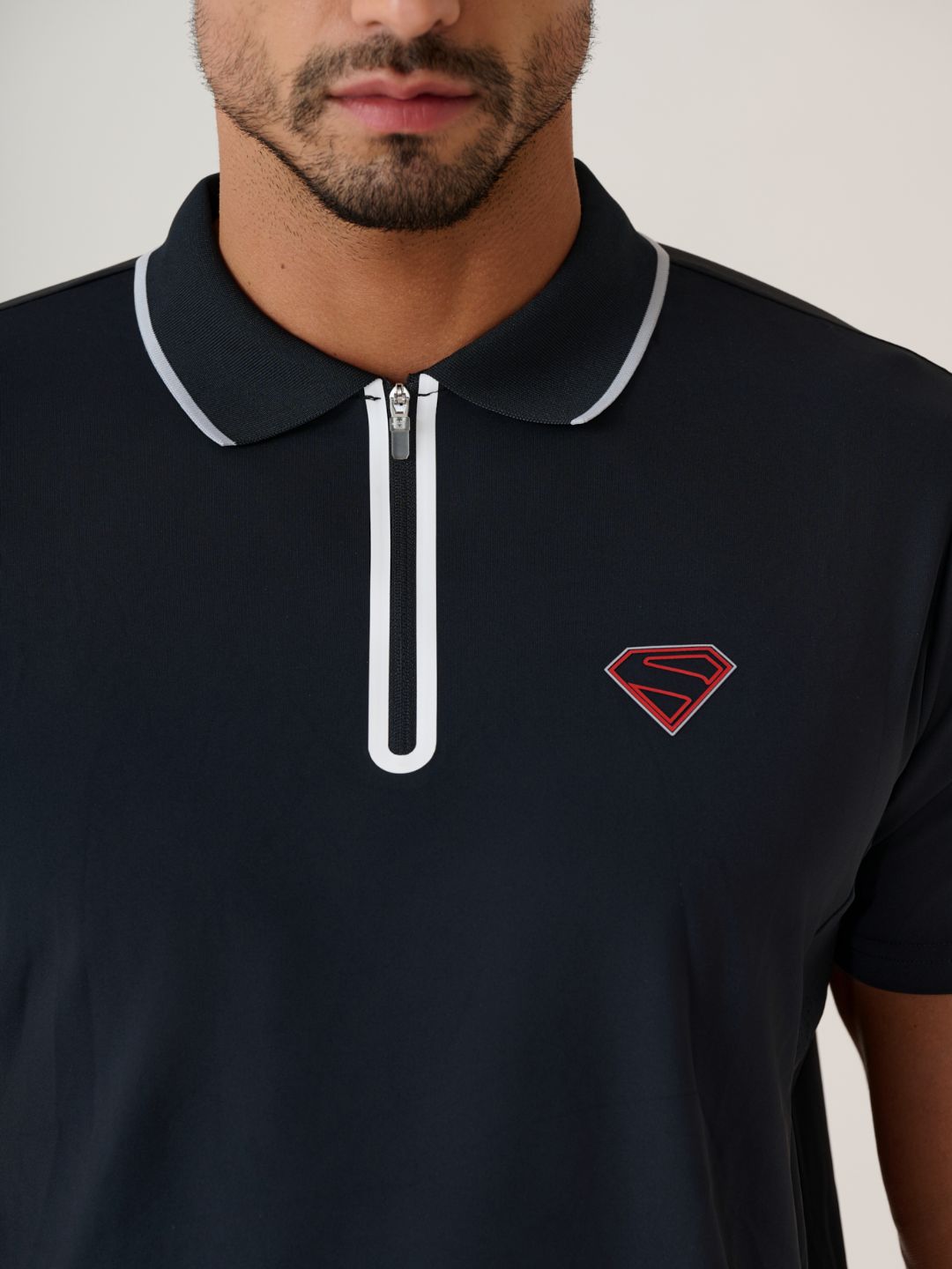 Men Superman high Performance Tee - JetBlack