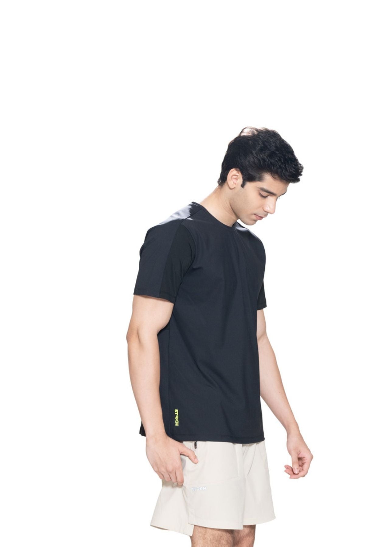 Men Mesh Panel Activewear Tee Black - 4