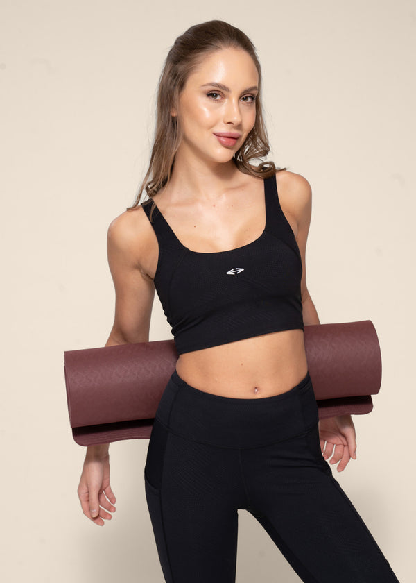 Medium Impact high coverage bra tank - Black - 1