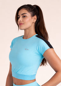 Gym core Cropped Tee - Cyan Blue - 1