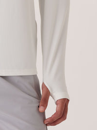 Men Long Sleeve Strch Flex Tee 
- White