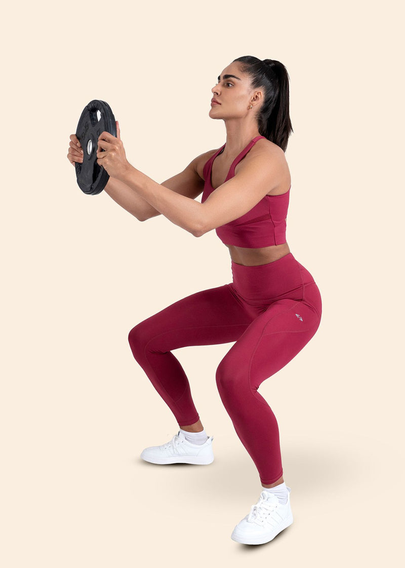 High Support Cross back sports bra - Maroon