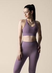 Women Criss Cross Gym Sports Bra - Blue Lilac - 1