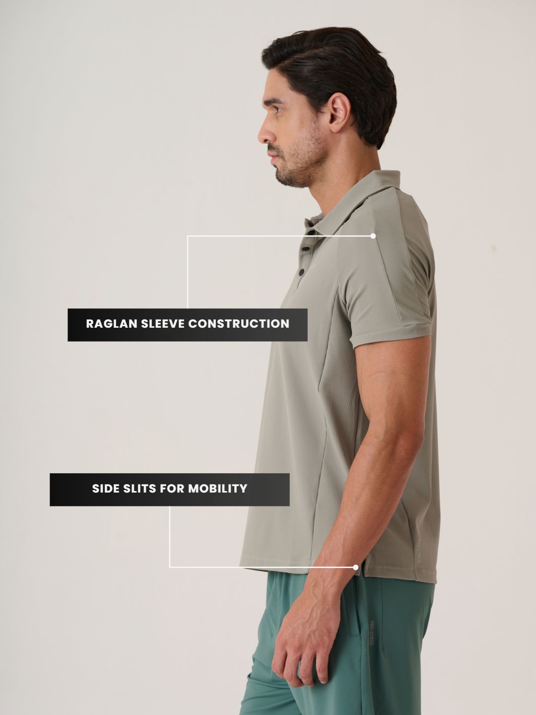 Play core Active Polo tee - GlacierSage