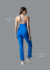 StrchFlex Criss corss back Jumpsuit - Blue - 2