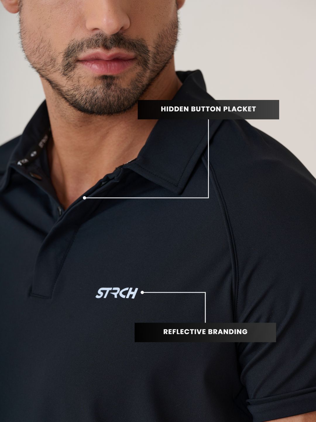 Men Kinetic Polo 
- JetBlack