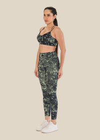 Low Impact Printed Sports Bra - Dusty Green - 6
