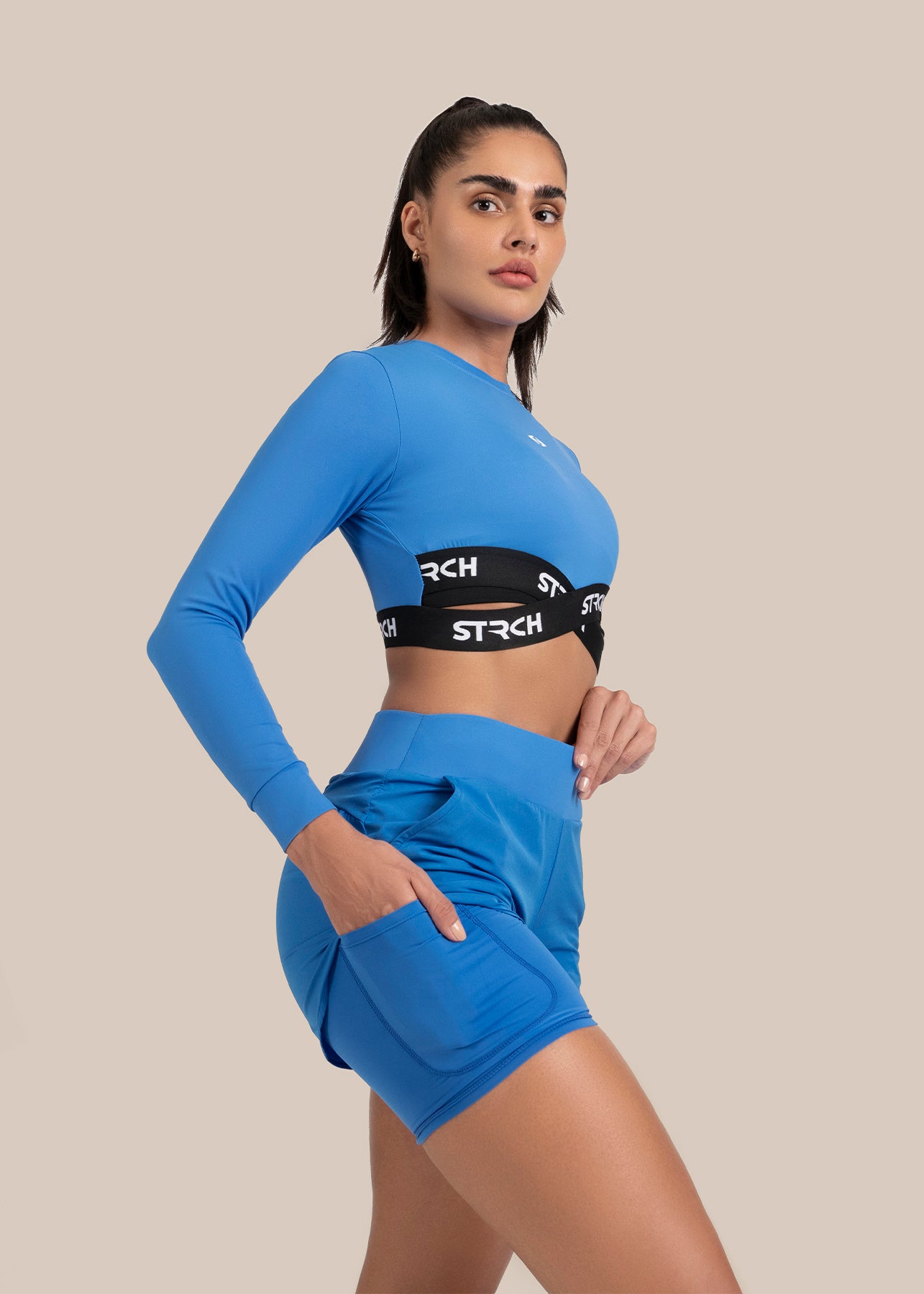 StrchFlex Compression Shorts - Azure Blue