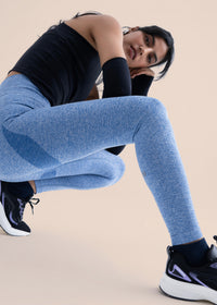 Women Seamless Workout Leggings - Majestic Blue - 5