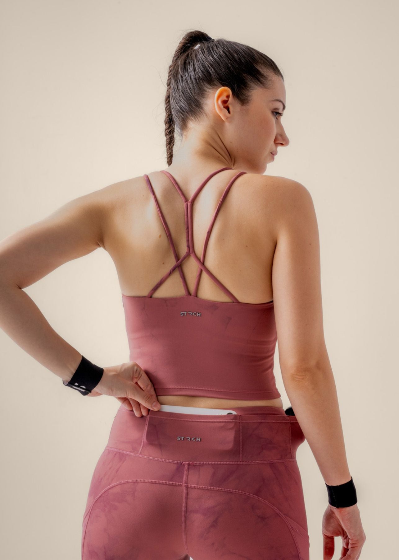 Women Tie Dye Tights - Rosewood