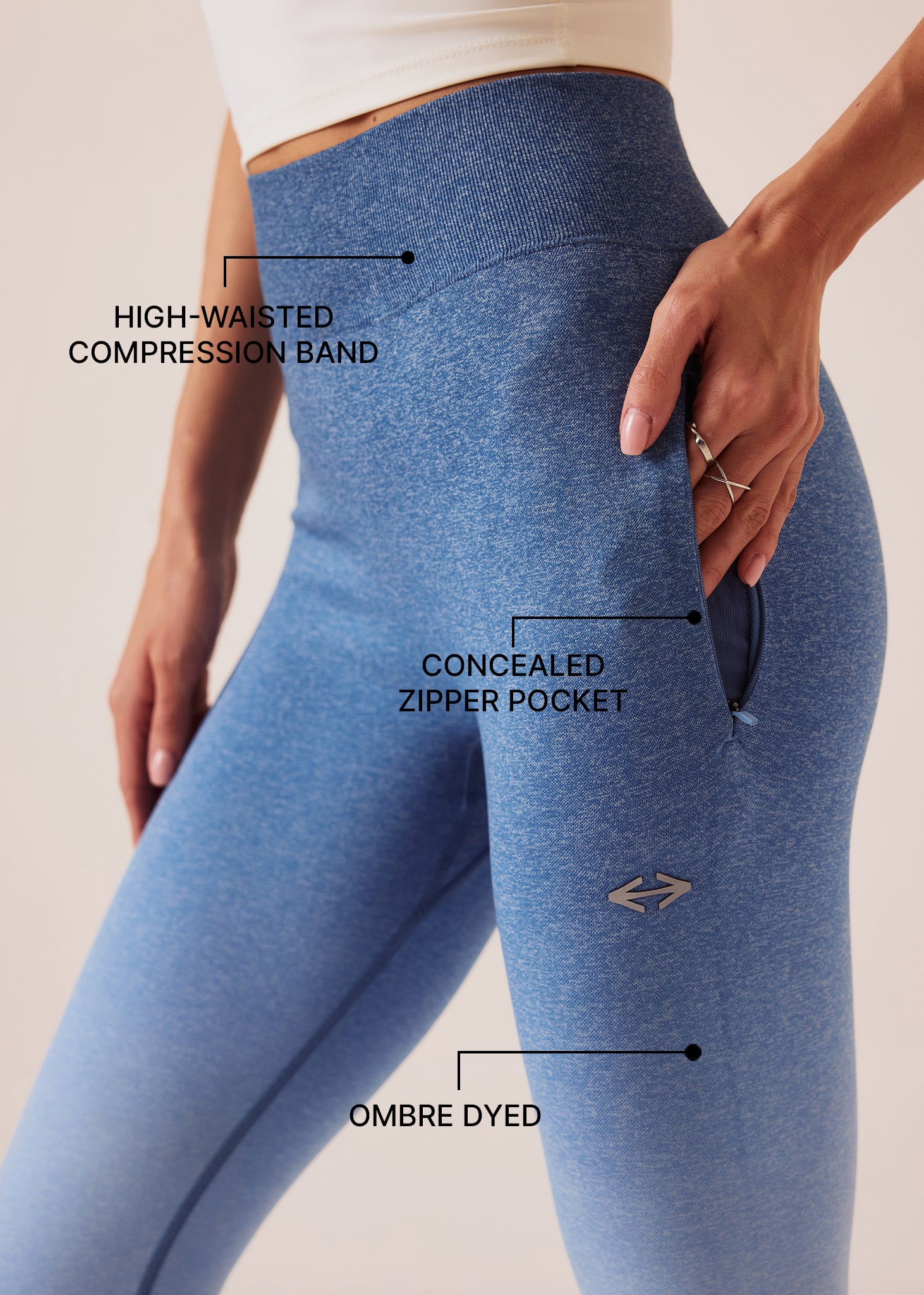 STRCHFlex High Performance Ombre Leggings - Cornet Blue - 3