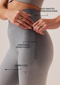 Women High performance Ombre Leggings - Ultimate Grey - 3