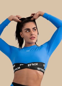 StrchFlex Sculpted Training Crop Top - Blue - 2