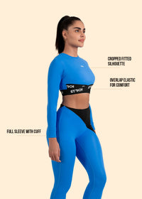 StrchFlex Sculpted Training Crop Top - Blue - 3
