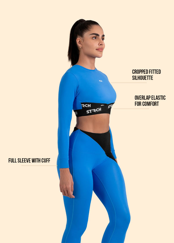 StrchFlex Sculpted Training Crop Top - Blue - 3