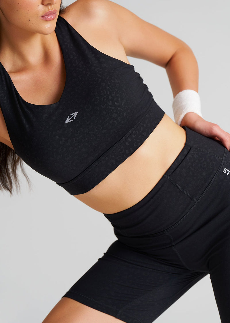 Women Leopard Print Tights - Black