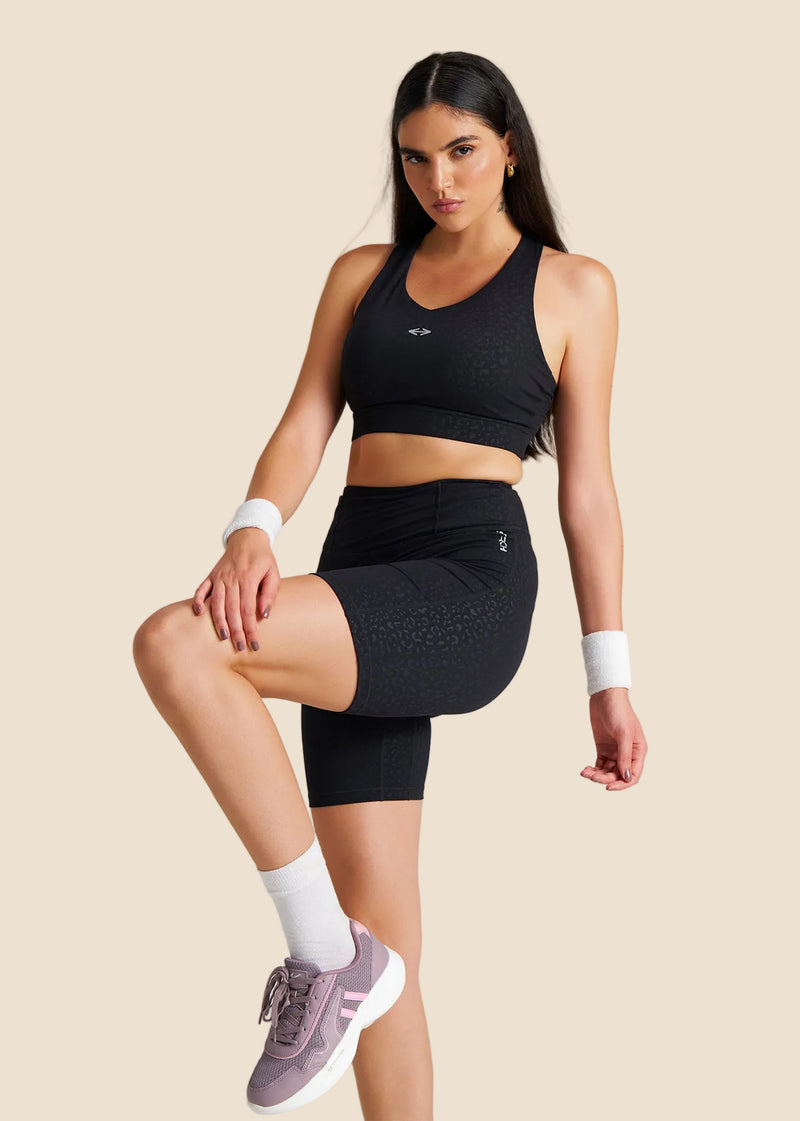 Women Leopard Print Tights - Black