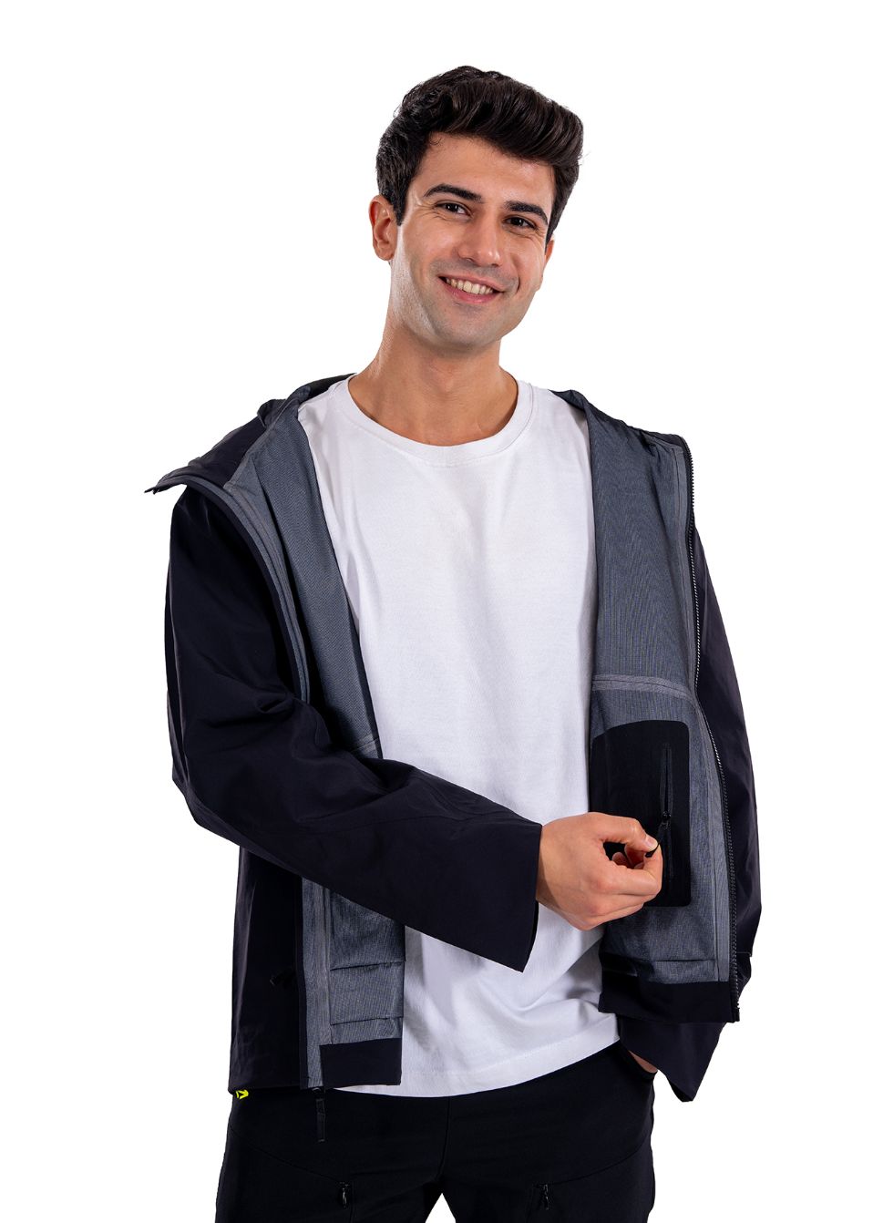 Men Full Zip Active Jacket Black - 1