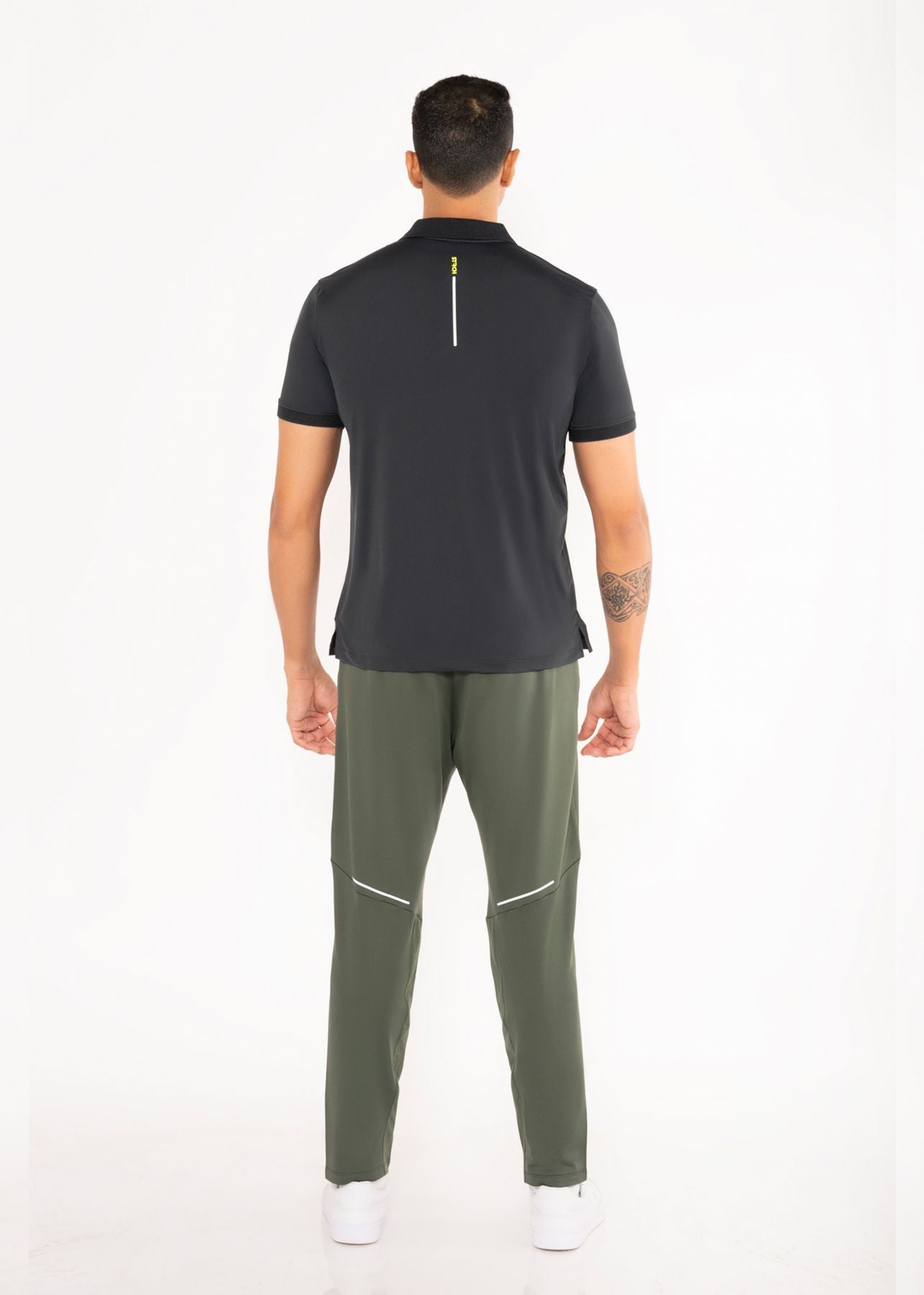 Men Reflective Logo Polo Black - 3