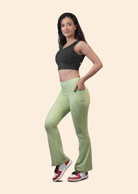 StrchFlex High rise Flare Leggings - Mint Green - 4
