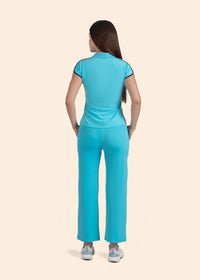 Women Dual Pocket Track Pants - Cyan Blue - 7