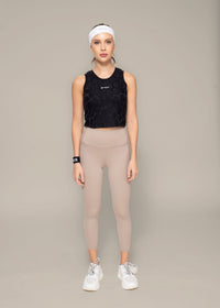 Embossed padded Tank top - Black - 5