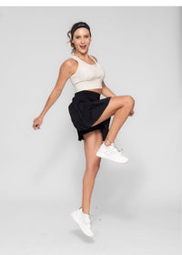 Women Pleated Skirt - Black - 2