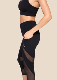 Women High Waist Capri - Black - 4