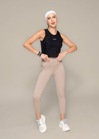 Embossed padded Tank top - Black - 2