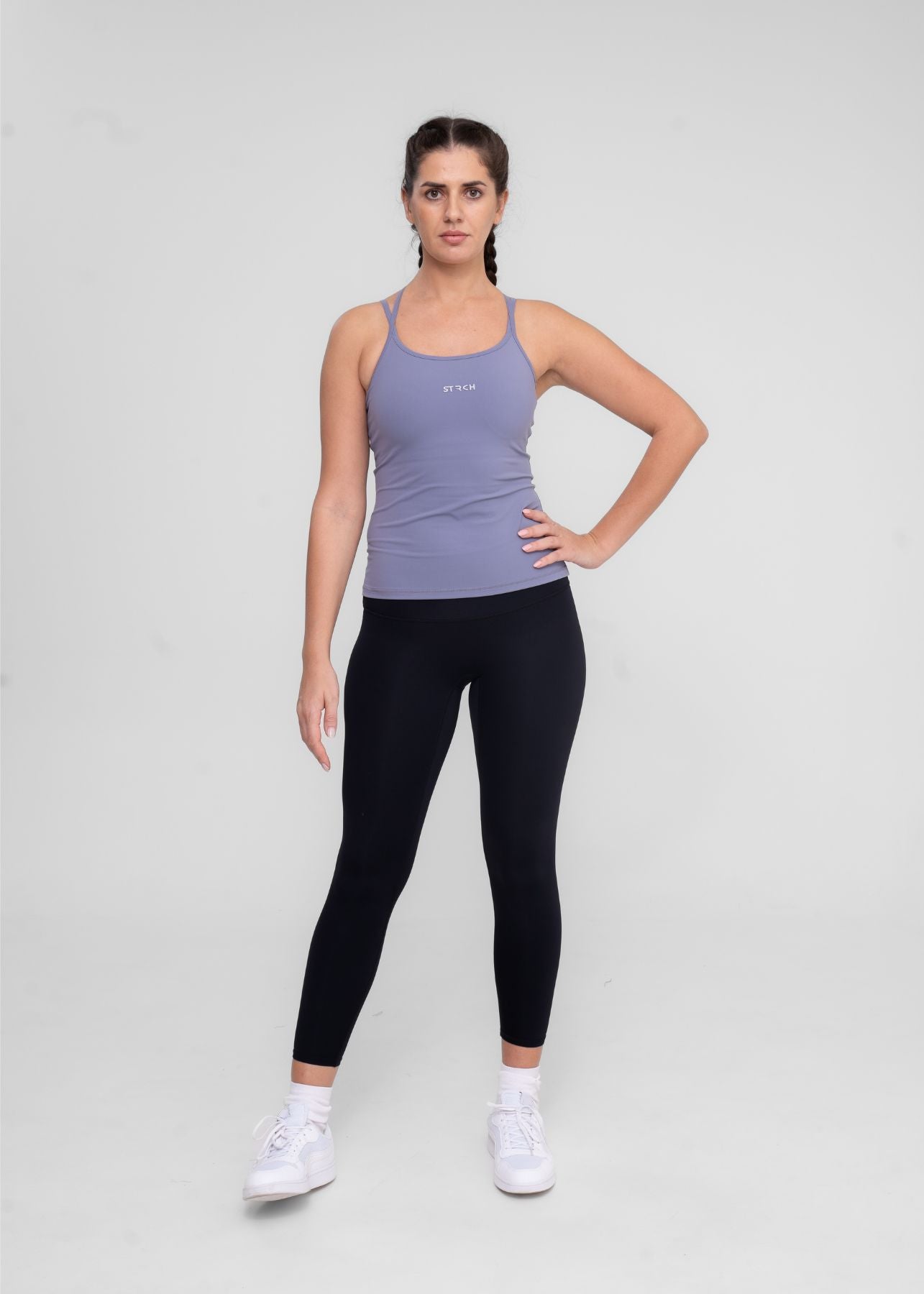 StrchFlex padded Tank top - Dusty Blue - 2