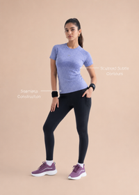 Seamless workout Regular Tee - Light Purple