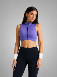 Seamless Zip Bra - Electric Violet