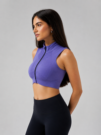 Seamless Zip Bra - Electric Violet