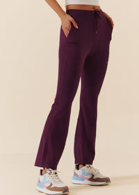 Women Gym Flare Pants - Maroon - 1