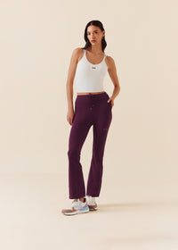 Women Gym Flare Pants - Maroon - 2