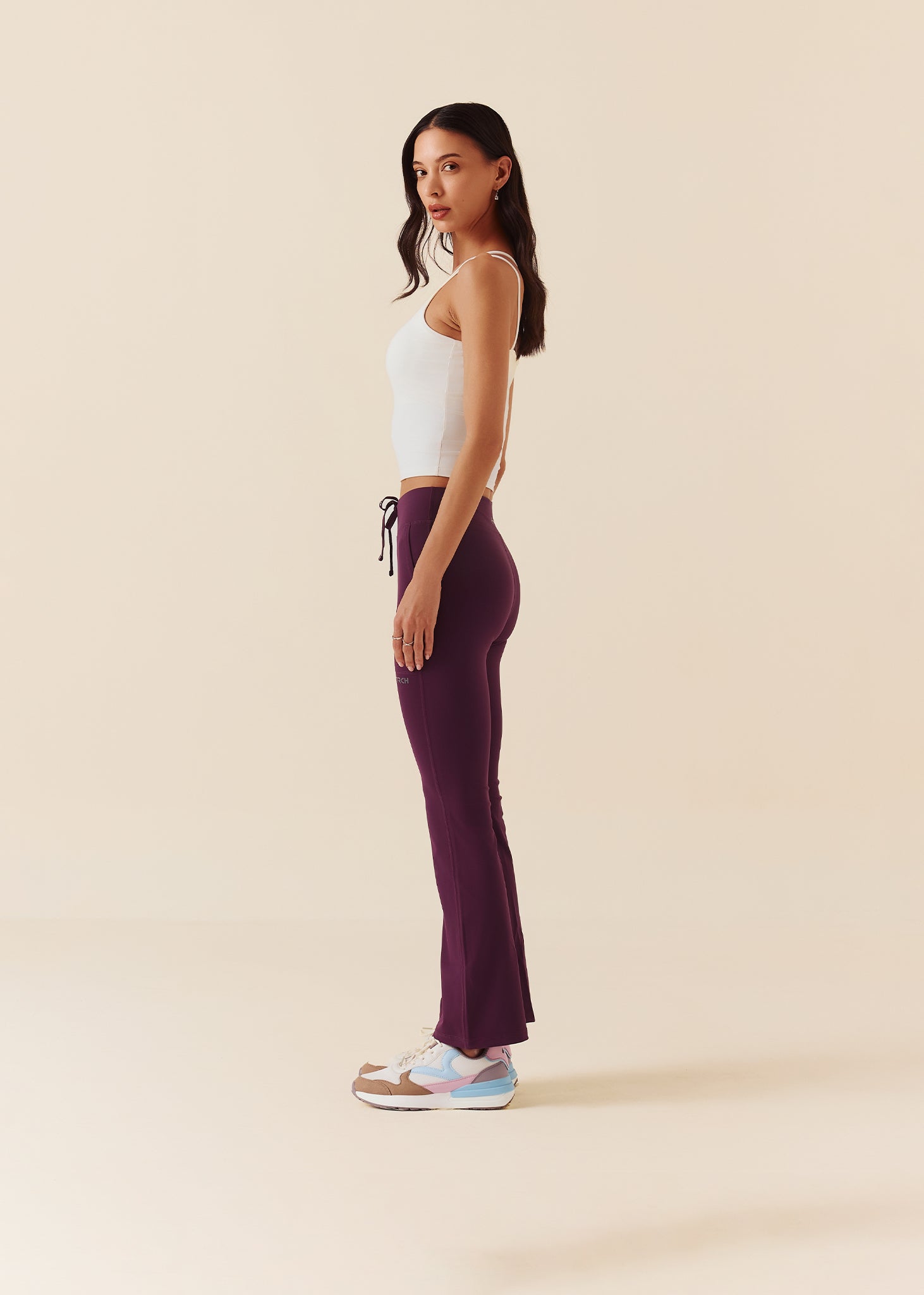 Women Gym Flare Pants - Maroon - 4