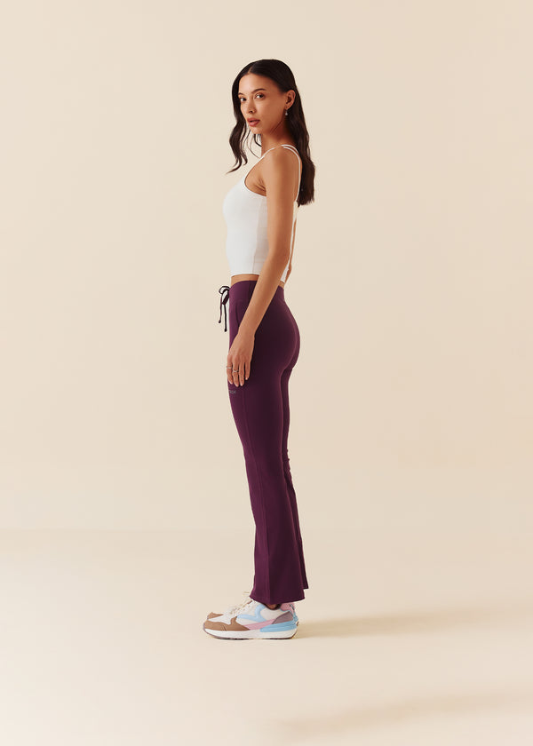 Women Gym Flare Pants - Maroon - 4