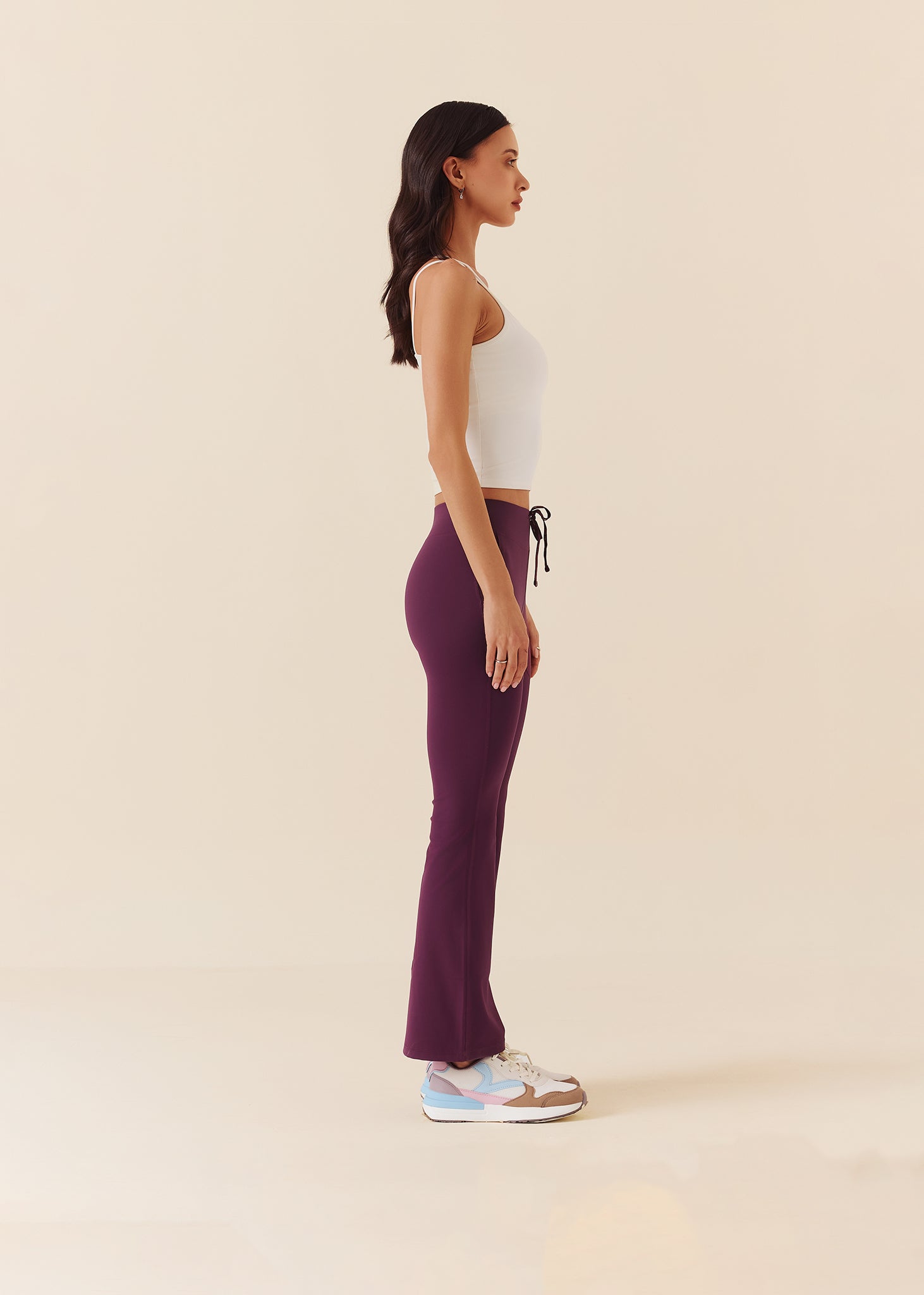 Women Gym Flare Pants - Maroon - 5