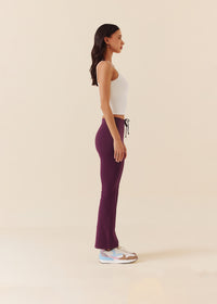 Women Gym Flare Pants - Maroon - 5