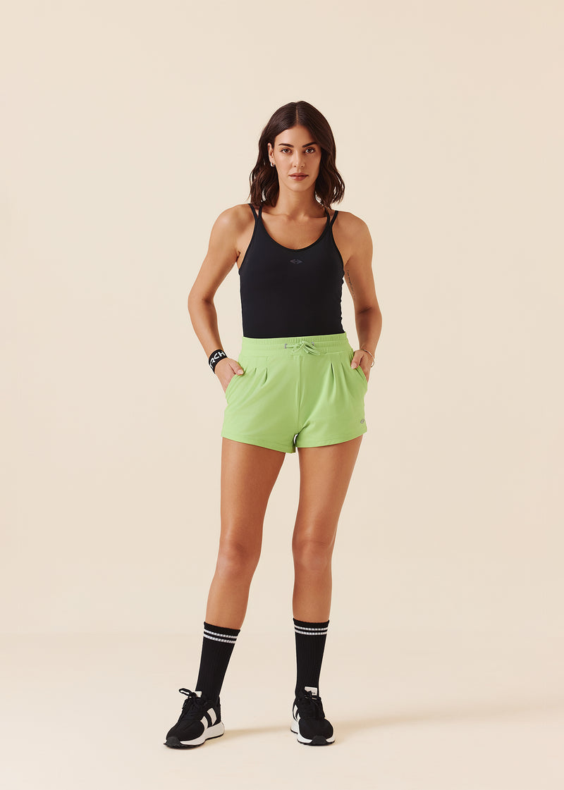 Women Pocket Workout Shorts - Pear green