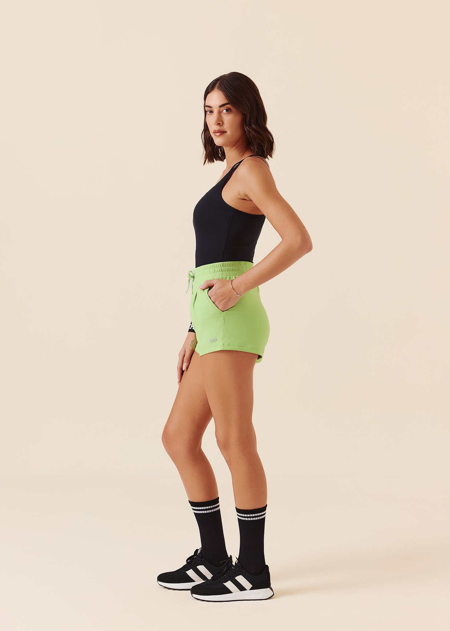 Women Pocket Workout Shorts - Pear green - 5