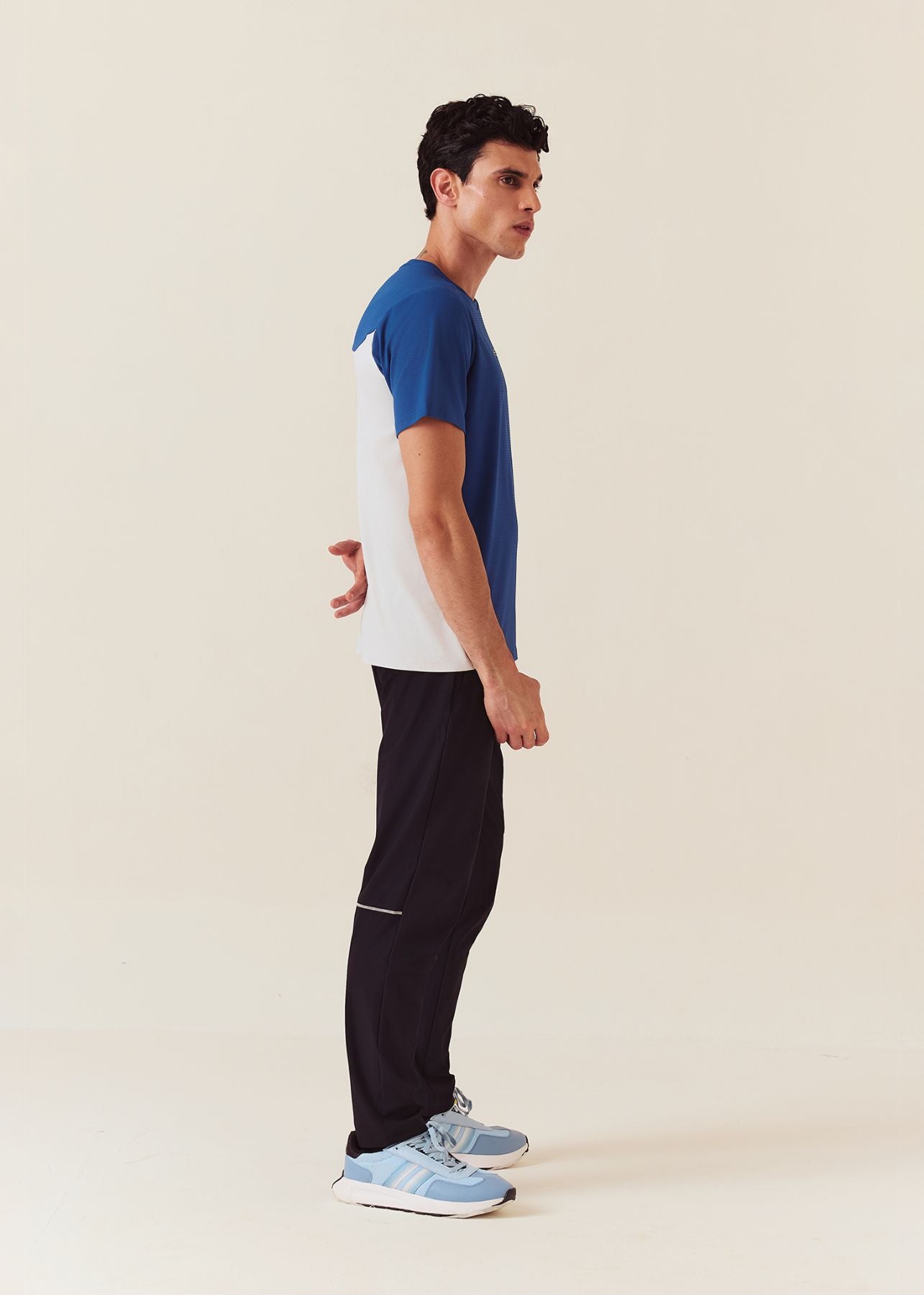 Men Color Block Gym T-Shirt - Doger Blue - 6