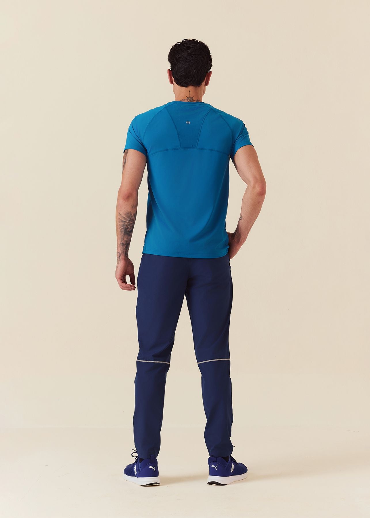 Men Zipper Pocket Workout Pants - Estate Blue - 6
