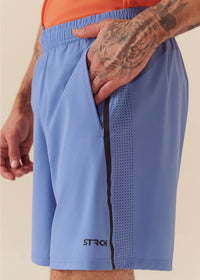 Men Dual Zip Pocket Shorts - Slate Blue - 6